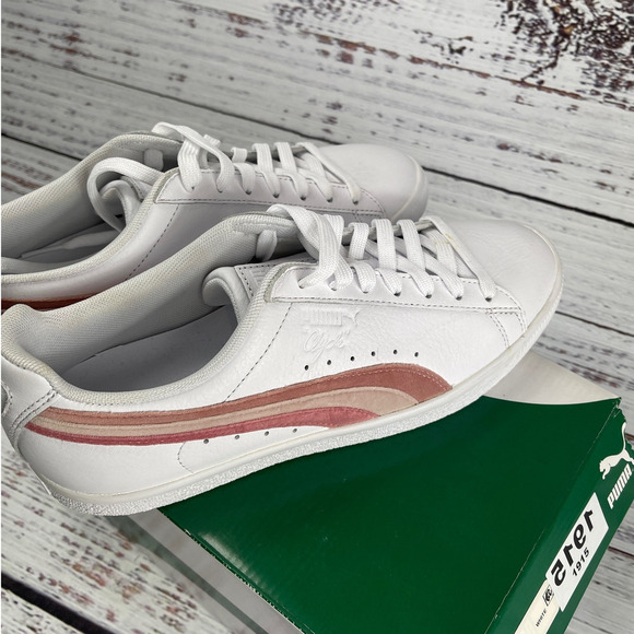 Puma Women's Clyde Bridal Rose Sneakers White Size 10 - Picture 4 of 8